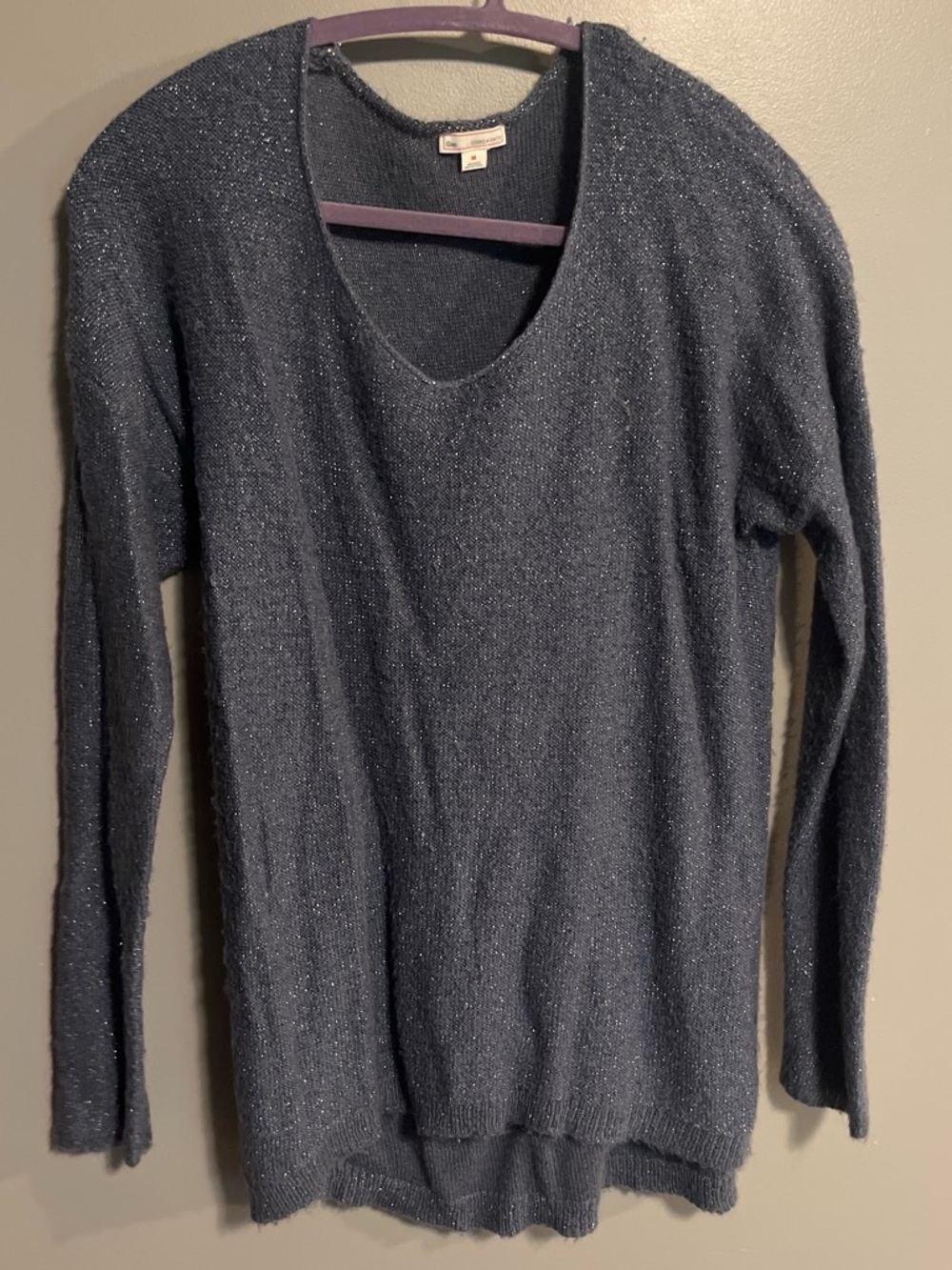 GAP Sparkle Scoop Neck Sweater - Blue